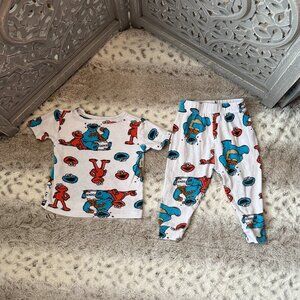Sesame Street matching set kids 18 months Cookie Monster Elmo pajamas loungewear